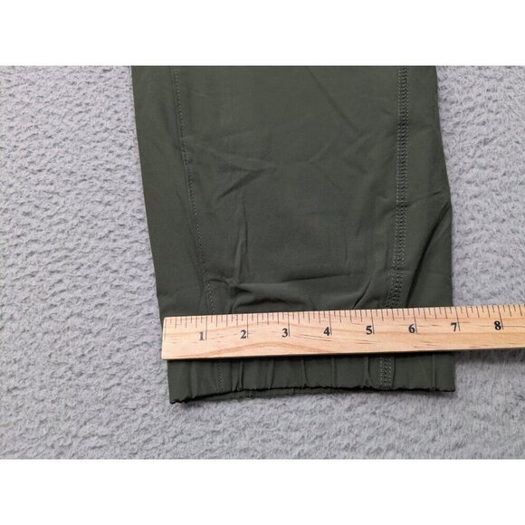 Eddie Bauer Fleece Lined Pants Womens 12 Green Zip Cargo Hiking Elastic Cuffs - Picture 9 of 14